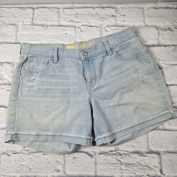 Old Navy Women's Denim Shorts The Sweetheart  Distressed Light Wash sz 6 Cuffed - Picture 1 of 10